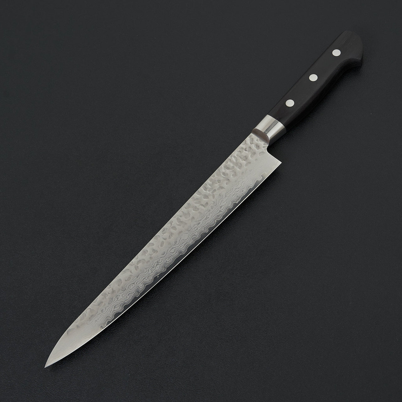 Hitohira Imojiya ST Tsuchime Damascus Sujihiki 240mm Pakka Handle (Yo)-Knife-Hitohira-Carbon Knife Co