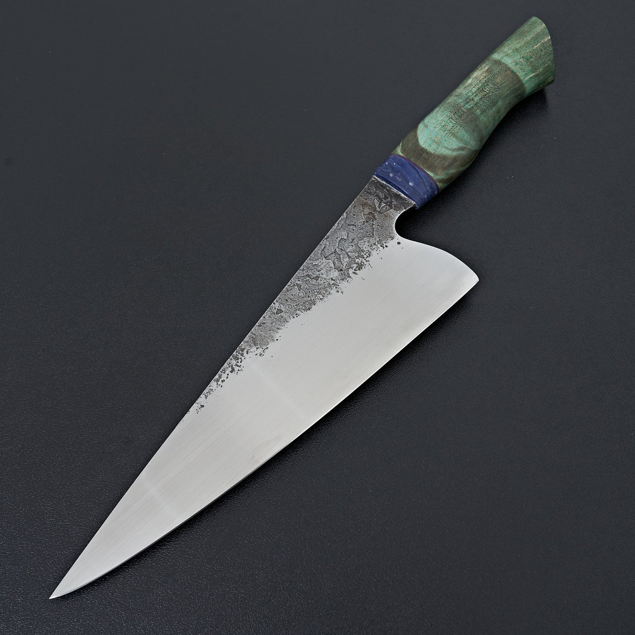 Metalworks by Meola Green Curly Maple Chef 210mm-Knife-Carbon Knife Co-Carbon Knife Co