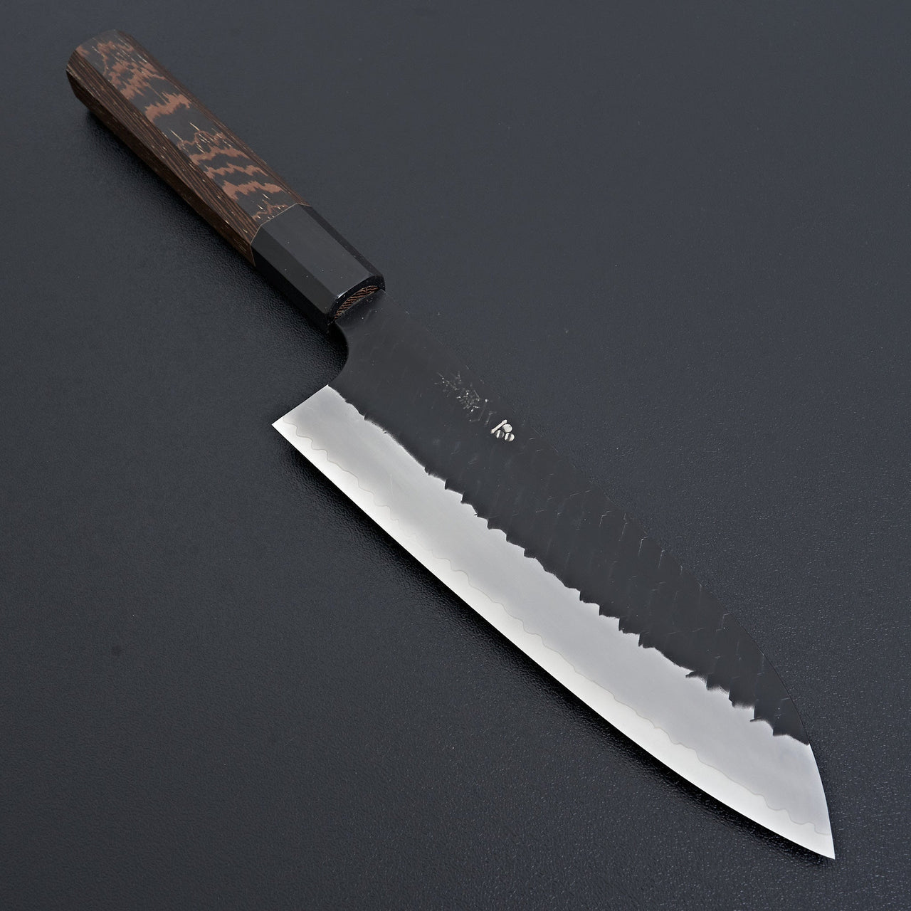 Nigara Hamono SG2 Kurouchi Tsuchime Santoku 180mm-Knife-Handk-Carbon Knife Co