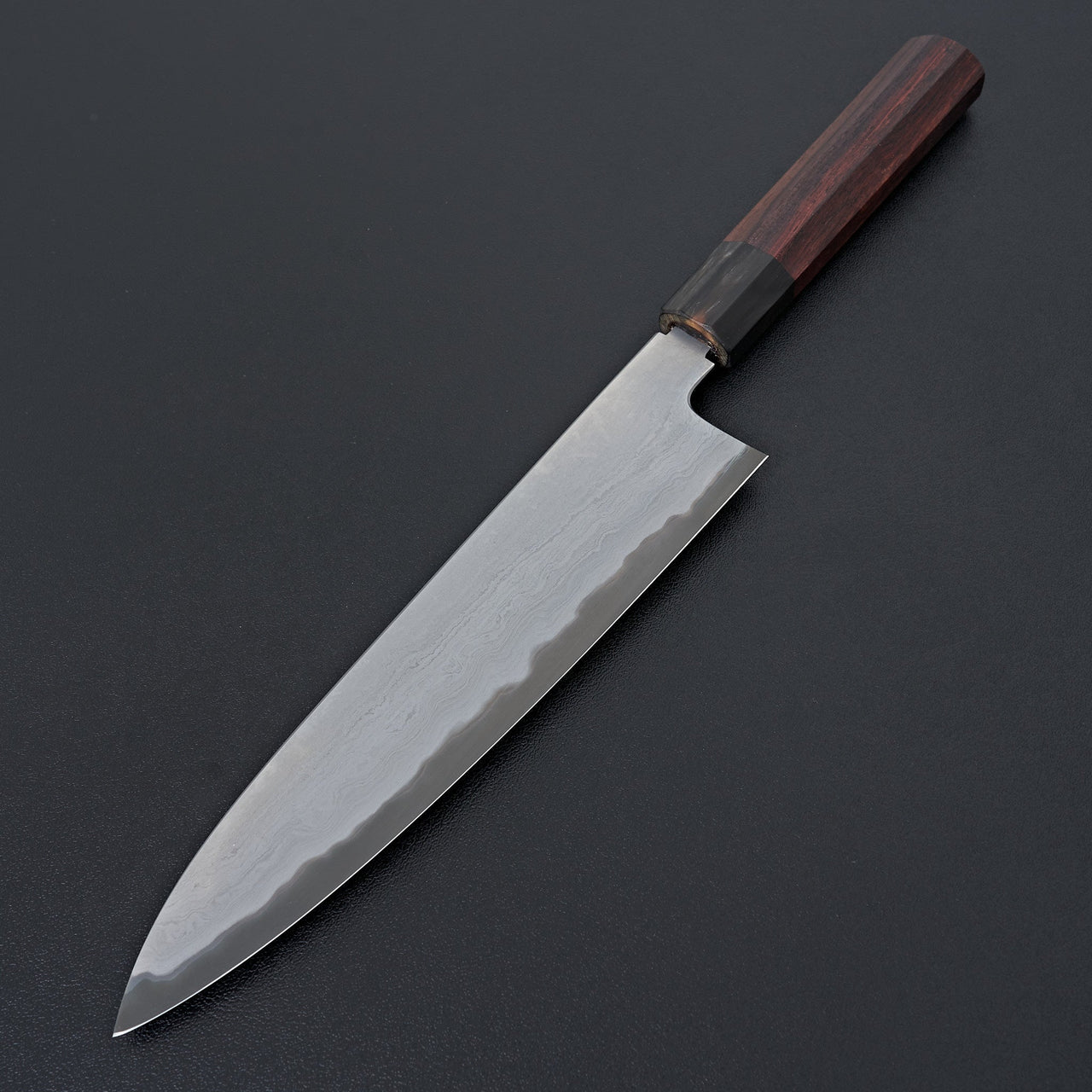Tetsujin Blue #2 Metal Flow Gyuto 210mm Taihei Rosewood Handle-Knife-Hitohira-Carbon Knife Co