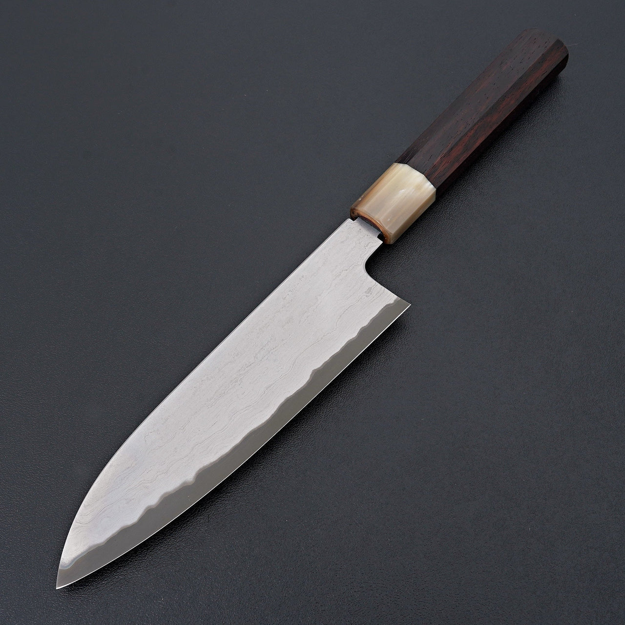Tetsujin Blue #2 Metal Flow Santoku 180mm Taihei Rosewood Handle-Knife-Hitohira-Carbon Knife Co